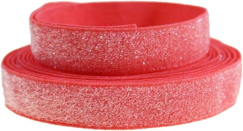 Colorful 16 Yards Ribbon Elastics Glitter Fold Over Elastic 5/8" 15mm Stretch Hair Ties Headbands for Baby Girls Hair Bow, 8 Colors, 2 Yards Each One in Saudi Arabia