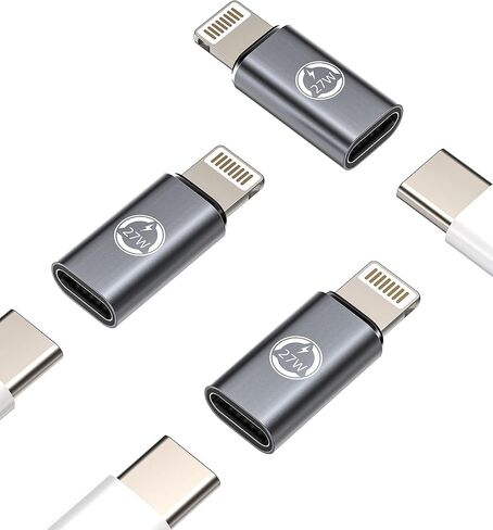 4Pack USB C Female to Lightning Male Adapter for iPhone 12 11 mini XR/XS/SE/7/8/X/Plus/Pro Max Ipad Air Mini Type Compatible with Charging Data Transmission Connect Charger Connector Cable Converter in Kuwait