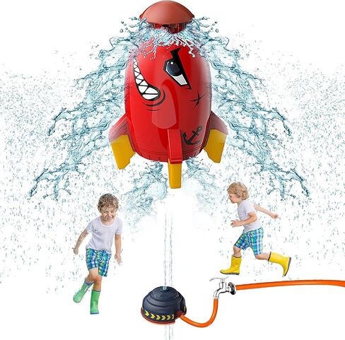 TANSAR Sprinkler Rocket Launcher, Outdoor Water Toys for Kids, Summer Outside Game, Holiday & Birthday Ideas for Boys Girls Age 3 4 5 6 7 8 Year Old, Gray in Saudi Arabia