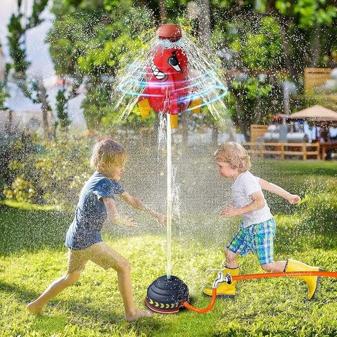 TANSAR Sprinkler Rocket Launcher, Outdoor Water Toys for Kids, Summer Outside Game, Holiday & Birthday Ideas for Boys Girls Age 3 4 5 6 7 8 Year Old, Gray in Saudi Arabia