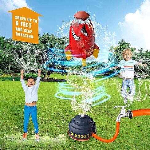 TANSAR Sprinkler Rocket Launcher, Outdoor Water Toys for Kids, Summer Outside Game, Holiday & Birthday Ideas for Boys Girls Age 3 4 5 6 7 8 Year Old, Gray in Saudi Arabia