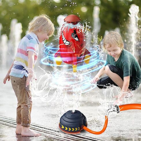TANSAR Sprinkler Rocket Launcher, Outdoor Water Toys for Kids, Summer Outside Game, Holiday & Birthday Ideas for Boys Girls Age 3 4 5 6 7 8 Year Old, Gray in Saudi Arabia