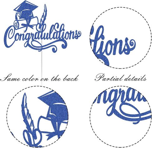 مبروك التخرج كعكة توببر تهانينا خريج 2025 فئة ديكور كعكة التخرج السعيد لعام 2025 زخارف حفل التخرج الجامعي (الأزرق) in Kuwait