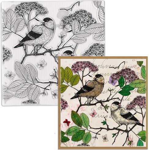 Floral Clear Rubber Stamps for Card Making Decorative Botanical Leaves and Flower Rubber Transparent Silicone Stamp for DIY Scrapbooking Supplies Embossing Paper Card Album Decoration Craf in Saudi Arabia