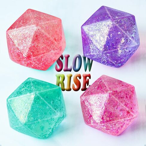3Pack Glitter Squishy Cube - Slow Rise Gel Stress Cube for Adults Masonry, Malt Sugar Stress Balls, Ice Cube Squishy Glitter Diamond Stress Balls, ADHD Fidget Toys for Anxiety (Purple/Red/Blue) in Saudi Arabia
