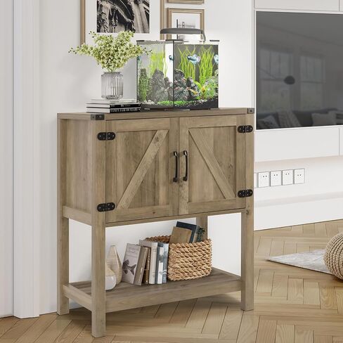 Console Table Coffee Bar Cabinet Sofa Table,31.5 L x 13.8 D x 34.65 H,Entryway Table with 2 Storage Cabinets, Farmhouse Buffet Sideboard for Kitchen, Foyer,Hallway (White) in Saudi Arabia