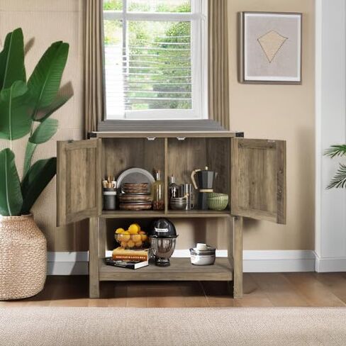 Console Table Coffee Bar Cabinet Sofa Table,31.5 L x 13.8 D x 34.65 H,Entryway Table with 2 Storage Cabinets, Farmhouse Buffet Sideboard for Kitchen, Foyer,Hallway (White) in Saudi Arabia