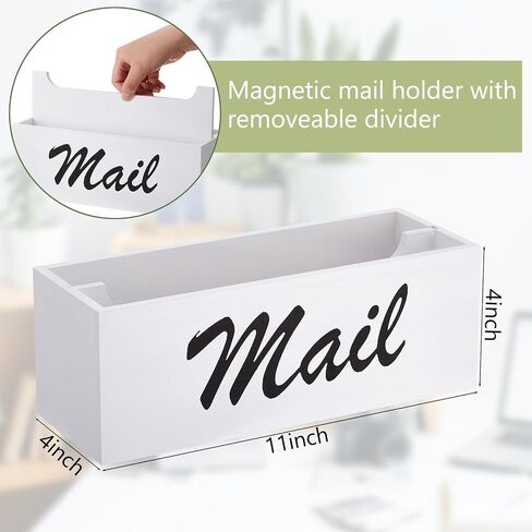 Magnetic Mail Organizer for Fridge File Holder with 2 Slots Magnetic Mail Box for Wall Desk Countertop Basket Letter Holder for Home(Black) in Saudi Arabia