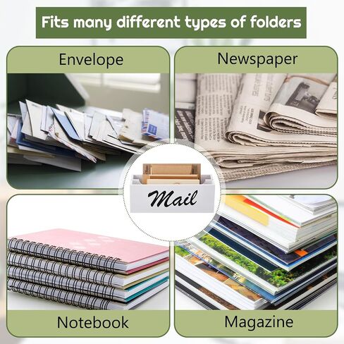 Magnetic Mail Organizer for Fridge File Holder with 2 Slots Magnetic Mail Box for Wall Desk Countertop Basket Letter Holder for Home(Black) in Saudi Arabia