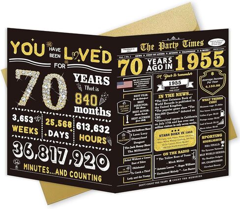 Jumbo 70th Birthday Card for Dad Mom, Funny 70th Birthday Gifts for Women Men, Happy 70 Birthday Decorations for Wife Husband, Unique Gifts for 70 Year Old Woman Man in Saudi Arabia