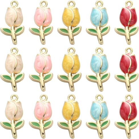 Ipotkitt 40 PCS 8 أنماط طباعة سحر سلطعون سبيكة ملونة سحر حيوانات حيوانات ميني سحر الحياة البحرية الصيفية اللطيفة لمجوهرات صنع الأساور السائبة in Kuwait