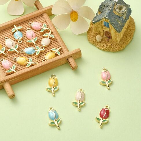 Ipotkitt 40 PCS 8 أنماط طباعة سحر سلطعون سبيكة ملونة سحر حيوانات حيوانات ميني سحر الحياة البحرية الصيفية اللطيفة لمجوهرات صنع الأساور السائبة in Kuwait