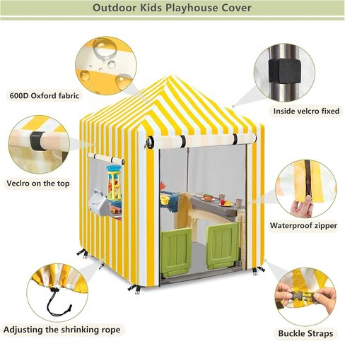 Outdoor Kids Playhouse Cover,Waterproof Cover Suitable for Multiple Brands With The Same Size Playhouse (Grey-56" W x 56" D x 60.2" H) in Saudi Arabia