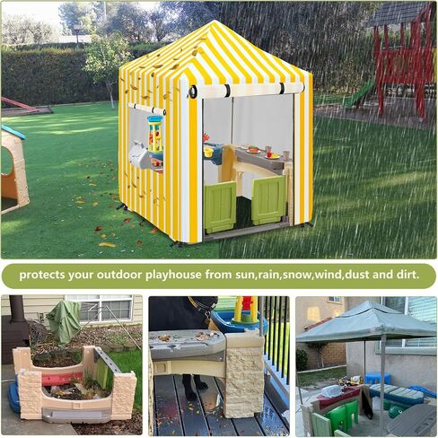 Outdoor Kids Playhouse Cover,Waterproof Cover Suitable for Multiple Brands With The Same Size Playhouse (Grey-56" W x 56" D x 60.2" H) in Saudi Arabia