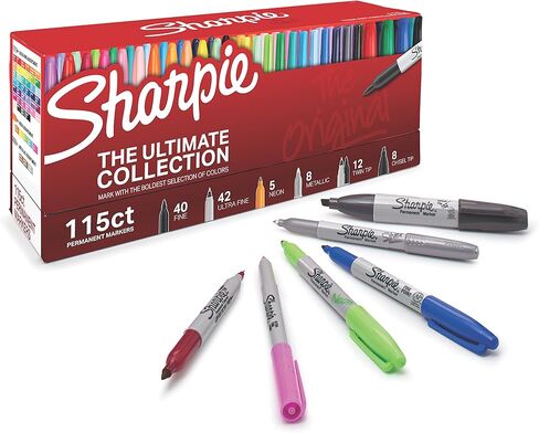 مجموعة Sharpie الدائمة في Ultimate Collection ، نصائح وألوان متنوعة ، 115 العدد واللون علامات دائمة ، فائق النقطة الدقيقة ، ألوان متنوعة ، 24 العد in Kuwait