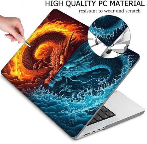 Plastic Hard Shell Case Compatible with MacBook Air 13 inch Retina Display with Touch ID (M1 A2337 A2179 A1932, 2018, 2019, 2020 Release) (Dragon) in Saudi Arabia