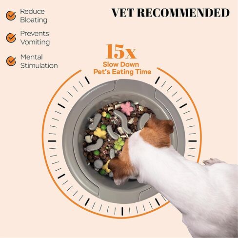 3-in-1 Slow Feeder Dog Bowls Set for Fast Eaters, Changeable Dog Bowl to Slow Down Eating, Maze Pet Food Dishes for Wet Dry Raw Food, Spiral Puzzle Feeders for Puppy Small Medium Large Breed in Kuwait