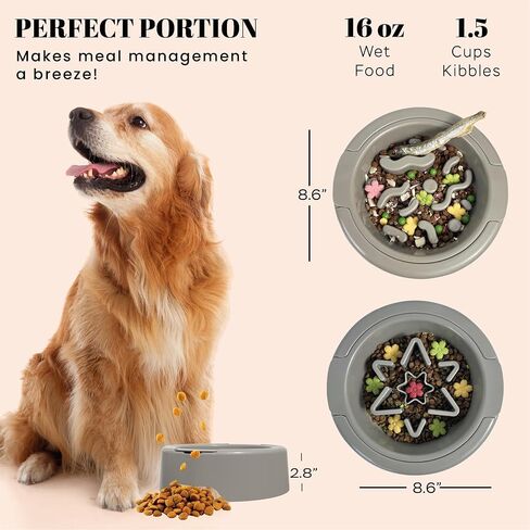 3-in-1 Slow Feeder Dog Bowls Set for Fast Eaters, Changeable Dog Bowl to Slow Down Eating, Maze Pet Food Dishes for Wet Dry Raw Food, Spiral Puzzle Feeders for Puppy Small Medium Large Breed in Kuwait