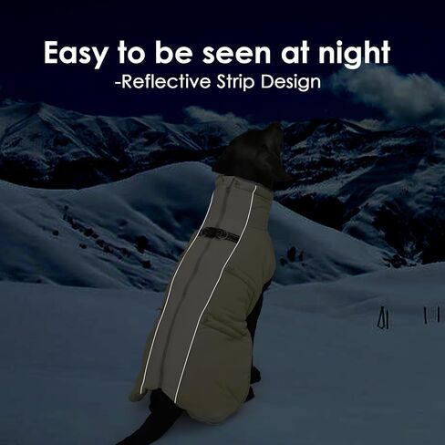 Dog Coat for Large Dogs, Dog Winter Jacket-X Large Warm Zip Up Snowsuit Dog Harness Vest Reflective Water-Resistant Dog Coat Dog Snow Jacket for Large Dogs Beagle, Corgi, Black in Kuwait