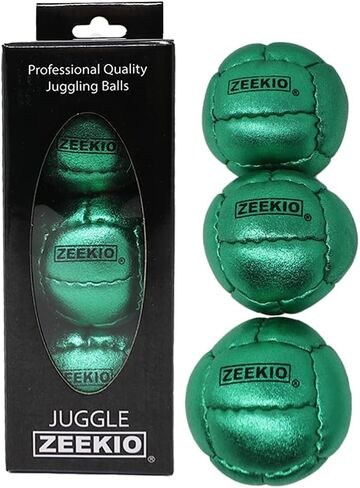 Zeekio Galaxy Juggling Balls - Metallic Series - Premium 12 Panel Genuine Leather Balls - 130g - 67mm - Pack of 3 in Saudi Arabia