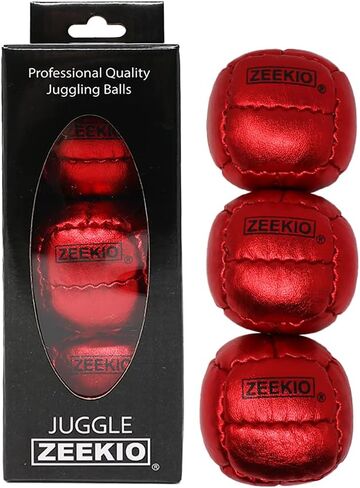 Zeekio Galaxy Juggling Balls - Metallic Series - Premium 12 Panel Genuine Leather Balls - 130g - 67mm - Pack of 3 in Saudi Arabia
