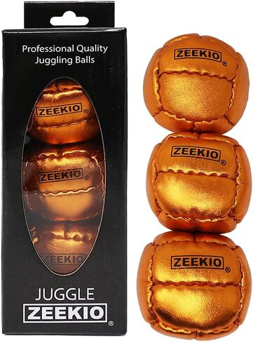 Zeekio Galaxy Juggling Balls - Metallic Series - Premium 12 Panel Genuine Leather Balls - 130g - 67mm - Pack of 3 in Saudi Arabia
