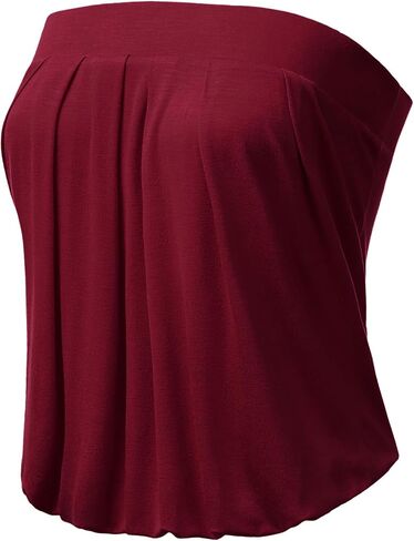 DOUBLJU Natural Pleated Stretchy Tube Tops with Elastic Band Sleeveless Strapless Casual Tank Tops for Women with Plus Size in Kuwait