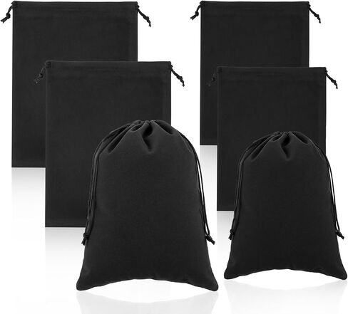 yuanchu 6 pcs أكياس الرباط الرمادية المخملية الرمادية ، أكياس هدايا الرباط المخملية المخملية أكياس صغيرة من حقائب المجوهرات مع الرباط ، 9 × 6.7 بوصة ، 7.8 × 5.9 بوصة (رمادي) in Kuwait
