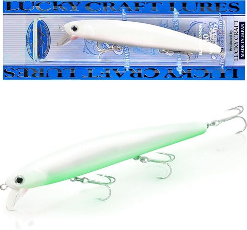 LUCKY CRAFT FlashMinnow 110, Super Glow Series, Saltwater Fishing Lures, Jerkbait Surf Fishing Accessories and Gear, 1-2 ft Slow Suspending Topwater Lure, Halibut and Bass Fishing Lures in Kuwait