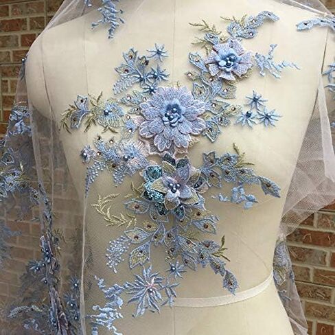 1 Pcs Makaron Series Beads Beads Hot Drilling 3D Three-Dimensional Flower Lace Wedding Dress, Children's Wear, Stage Costume Accessories (Pink Purple) in Kuwait