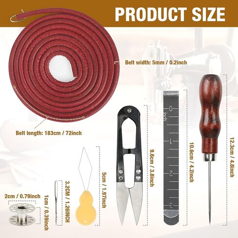 3 PCS Treadle Sewing Machine Belt, 72 Inch 3/16" Sewing Treadle Belts Replacement Leather Belt with Hook for Singer/Jones Sewing Machine 3PCS Sewing Machine Leather Belts Total 31 PCS Accessories in Kuwait