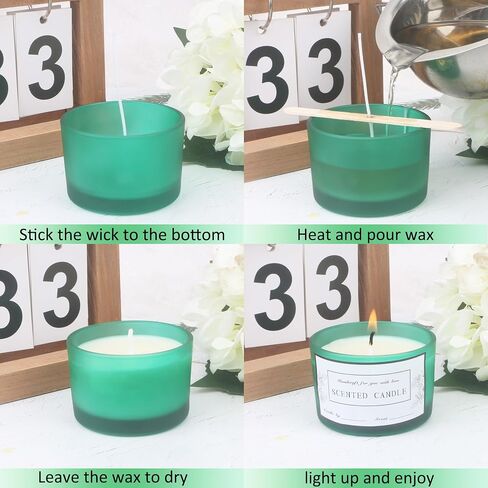 MILIVIXAY 20 Pack 4 OZ Fall Candle Jars with Lids and Candle Making Kits - Bulk Wide Mouth Small Empty Candle Jars for Making Candles - Spice, Powder Containers. in Kuwait