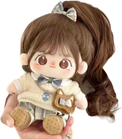 20cm Plush Doll with Clothing Cute 7.87Inch Plush Doll Figure with Wig for Girl Birthday Gift,Kawaii Soft Long Hair Cotton Doll Stuffed Dress Up Dolls in Saudi Arabia