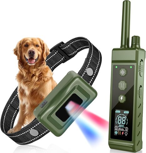 Shock Collar for Dogs - 4265ft Waterproof Training Collar with Flashing Light for Small Medium Large Dogs with Rechargeable Remote, Beep (1-8), Vibration(1-16), Safe Shock(1-99) (Orange) in Saudi Arabia
