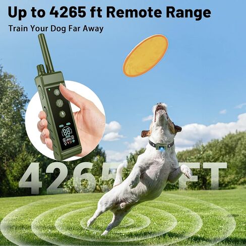 Shock Collar for Dogs - 4265ft Waterproof Training Collar with Flashing Light for Small Medium Large Dogs with Rechargeable Remote, Beep (1-8), Vibration(1-16), Safe Shock(1-99) (Orange) in Saudi Arabia