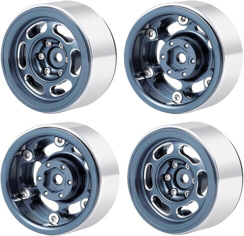 MOHERO 4Pcs 1.3 RC Beadlock Wheel Rims for 1/18 1/24 RC Crawler TRX4M Axial SCX24 Redcat Ascent-18 Upgrade Parts (Black) in Kuwait