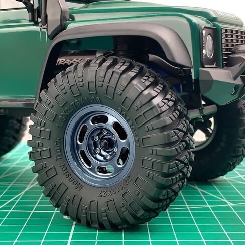MOHERO 4Pcs 1.3 RC Beadlock Wheel Rims for 1/18 1/24 RC Crawler TRX4M Axial SCX24 Redcat Ascent-18 Upgrade Parts (Black) in Kuwait