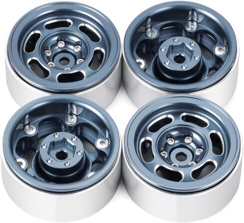 MOHERO 4Pcs 1.3 RC Beadlock Wheel Rims for 1/18 1/24 RC Crawler TRX4M Axial SCX24 Redcat Ascent-18 Upgrade Parts (Black) in Kuwait