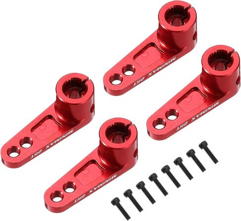 MECCANIXITY Aluminum Alloy 25T Steering Servo Arm Horn Black for 1/8 1/10 RC Car/Boat/Airplane Boat Accessories 4 Pcs in Saudi Arabia
