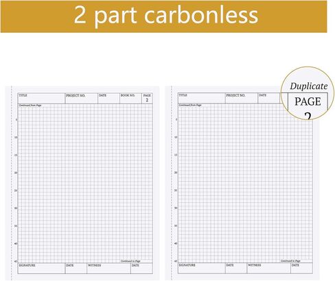 2 Pack Carbonless Chemistry Lab Notebook, 8.5X11 Inch Students Lab Notebook for Scientific/Physic/Biology, 50 Sets Per Pack, 4x4 Square Grid (Kraft) in Kuwait