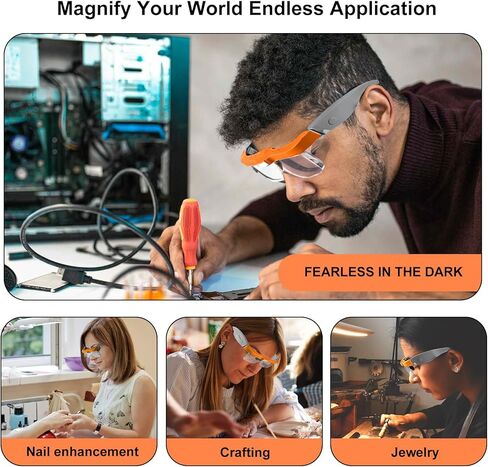 مكبر الزجاج بأيدي خالية من الأظافر ، قابلة لإعادة الشحن ، مع 5 عدسات قابلة للانفصال عن العمل عن قرب ، والقراءة ، وصنع المجوهرات الحرف (الأزرق) in Kuwait