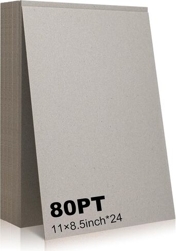 24 Pcs Book Board, 80PT 0.086" Thick Binders Board Chipboard Gray Heavy Duty Cardboard Sheets for Book Binding Cover, Picture Frame Backing, DIY Crafts (12×12 Inch) in Kuwait