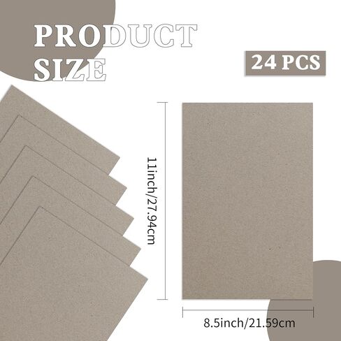 24 Pcs Book Board, 80PT 0.086" Thick Binders Board Chipboard Gray Heavy Duty Cardboard Sheets for Book Binding Cover, Picture Frame Backing, DIY Crafts (12×12 Inch) in Kuwait