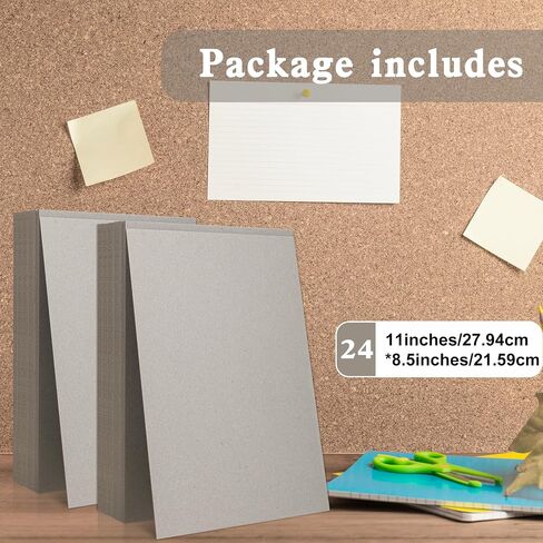 24 Pcs Book Board, 80PT 0.086" Thick Binders Board Chipboard Gray Heavy Duty Cardboard Sheets for Book Binding Cover, Picture Frame Backing, DIY Crafts (12×12 Inch) in Kuwait