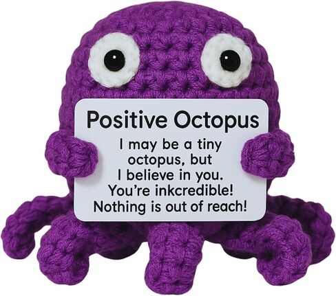 Positive Frog Emotional Support Crochet Doll, Handmade Positive Crochet Animals Desk Decor Emotional Support Plush Gift for Anxiety & Stress Relief in Saudi Arabia