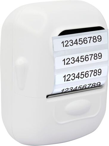 Hybsk Portable Plinter Label Paper متعدد الأغراض مقاومة للدموع المقاومة للدموع الملصقات الحرارية المباشرة ملصقات ملصقات ذاتية التوافق مع P50 B21 Phomemo M200 ، M110 ، M120 صانع الملصقات ، (50 × 10 مم ، 4 لفات) in Kuwait