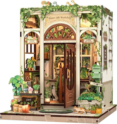 Fsolis Book Nook Kit, DIY Miniature House Kit for Adults Activity Mini Puzzle Tiny Home Garden Dollhouse Kit Gift for Women Teenagers (Champs-Élysées Florist) in Kuwait