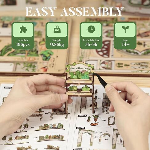 Fsolis Book Nook Kit, DIY Miniature House Kit for Adults Activity Mini Puzzle Tiny Home Garden Dollhouse Kit Gift for Women Teenagers (Champs-Élysées Florist) in Kuwait