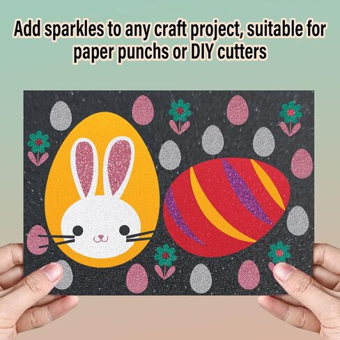 SALEMAR Green Glitter EVA Foam Sheets, Self-Adhesive Sparkle Craft Foam Sheet for DIY Projects, Decorations, St. Patrick's Day Crafts, 10 Packs (Green) in Kuwait