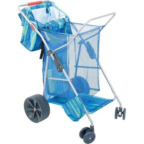 Rio Beach Wonder Wheeler II فائدة واسعة ، العربة ، وعربة قابلة للطي ، وطباعة الكركديه